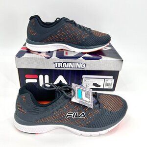 NWT FILA TRAINING SHAUN T MEMORY NITE KNIT ORANGE GRAY SNEAKERS W/ BOX -12
